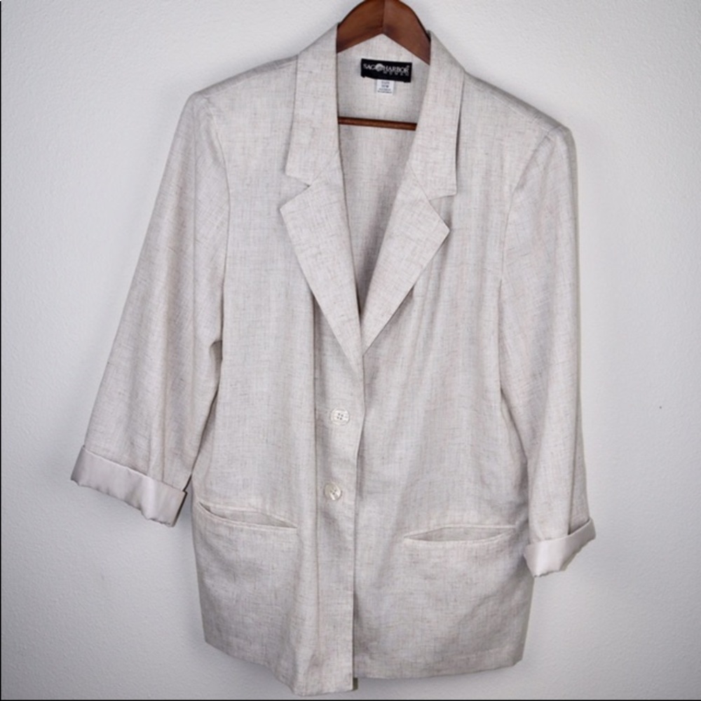 Sag harbor women estillo blazer 15% linen